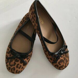 JCREW Factory Girls' leopard ballet flats K13